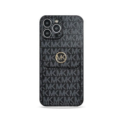 Leather MK iPhone Case With Card Holder-BHK251503