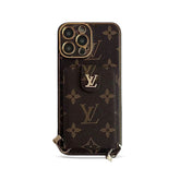 Monogram iPhone Case With Card Wallet And Strap -Big printing-ZQB231228