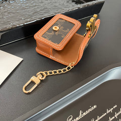 Luxury Leather CL AirPods Cases Dark Brown-GECL140