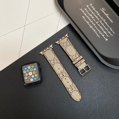 Premium Leather GG Apple Watch Band Brown-GEGG118