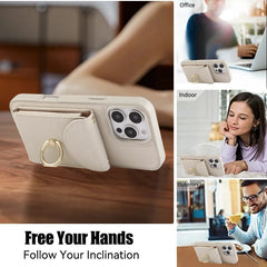 Leather iPhone Cases With Card Holder And Strap(With Stand) White-BC25031