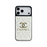 Luxury Leather CC iPhone Case For iPhone 17 Series White-YHK251746