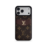 Luxury Leather Monogram iPhone Case With Card Holder -SXK251315