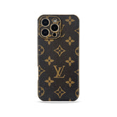 Stylish Leather Monogram iPhone Case -GELV050