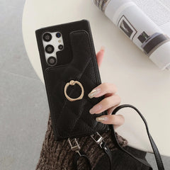 Samsung Phone Case With Card Holder And Strap ( Mirror )-BC25010