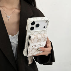 Elegant GG iPhone Case With Card Holder For iPhone 17 Series-GEGG159
