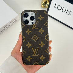 Luxury Leather Monogram Magnetic iPhone Case(Compatible With Magsafe)-GELV056