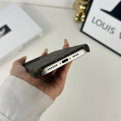 Luxury Leather Monogram Magnetic iPhone Case(Compatible With Magsafe)-GELV056