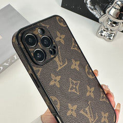Premium Leather Monogram Magnetic iPhone Case(Compatible With Magsafe)-GELV061