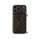 Classic Monogram iPhone Case With Card Holder And Strap For iPhone 17 Series-GELV009