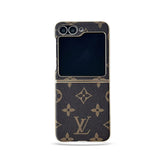 Elegant Leather Monogram Samsung Galaxy Z Flip Series Case-GELV105