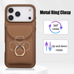 Leather iPhone Cases With Card Holder And Strap(With Stand)Brown-BC25030