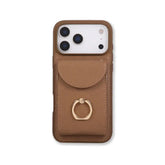 Leather iPhone Cases With Card Holder And Strap(With Stand)Brown-BC25030