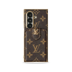 High-quality Monogram Samsung Galaxy Z Fold Series Case With Card Wallet And Strap-GELV110