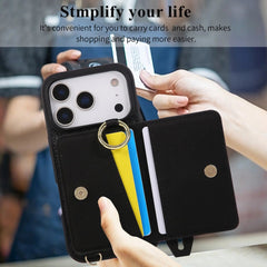 iPhone Case With Card Holder And Strap(With Holder)Black -BC25036