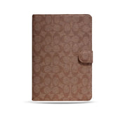 Premium Leather Monogram iPad Case Coffee-GELV128