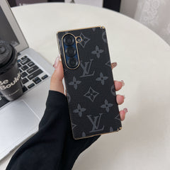 Classic Leather Monogram Samsung Galaxy Z Fold Series Case-GELV106