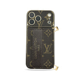 Refined Leather Monogram iPhone Case With Wallet And Crossbody Strap For iPhone 17 Series-GELV146