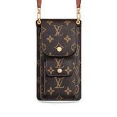 High-quality Leather Monogram Crossbody Phone Bag-GELV185