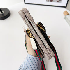 Classic GG iPhone Case With Card Holder And Strap Brown-GKS251821
