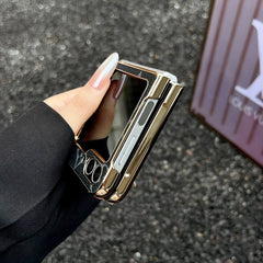 Elegant Leather Monogram Samsung Galaxy Z Flip Series Case-GELV105