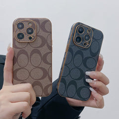 CH iPhone Case Leather Light Brown -QBK240513