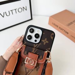 Monogram Dauphine iPhone Case With Card Holder And Strap Brown -LQK240329