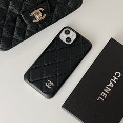 Classic Leather CC iPhone Case Black -LZJK251023