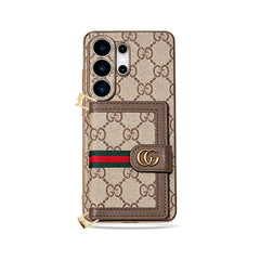 Leather GG Samsung Galaxy S Series Case With Wallet And Crossbody Strap-GEGG169