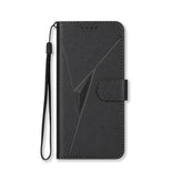 Leather iPhone Cases With Flip Wallet and Strap Black-BC25090