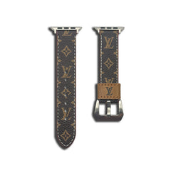 Luxury Leather Monogram Apple Watch Band Small Printing-GELV065