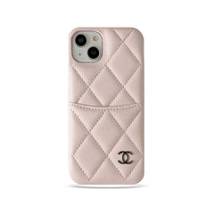 Leather CC Case With Crad Holder For iPhone Pink -PZB240603