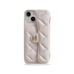 CC iPhone Case With Card Holder And Strap White -SLK240104