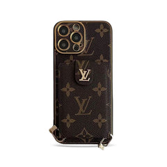 Monogram iPhone Case With Card Wallet And Strap -Big printing-ZQB231228