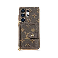 Luxury Leather Monogram Samsung Galaxy S Series Case With Wallet And Crossbody Strap-GELV170