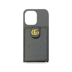 GG iPhone Case With Wallet And Strap Black -SXK240513