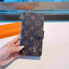 Leather Wallet Flip Monogram iPhone Case Big Printing-GELB001