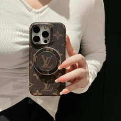 Classic Monogram iPhone Case With Holder Big Printing（Compatible With Magsafe）