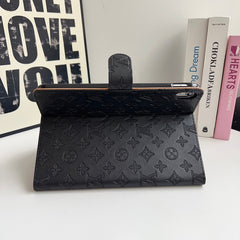 Luxury Leather Monogram  iPad Case Black Printing-GELV126