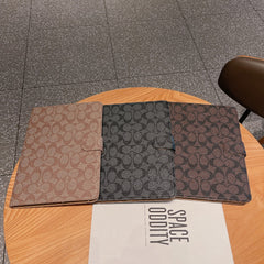 Premium Leather Monogram  iPad Case Coffee-GELV128