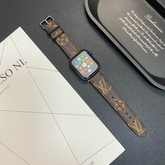 Luxury Leather Monogram Apple Watch Band Big Printing-GELV119