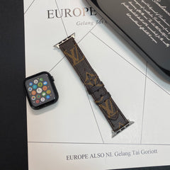 Luxury Leather Monogram Apple Watch Band Big Printing-GELV119