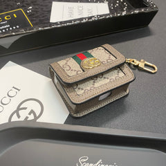 Classic Leather GG AirPods Cases Grey-GEGG141