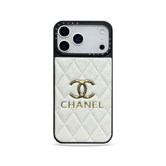 Luxury Leather CC iPhone Case For iPhone 17 Series White-YHK251746