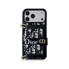 Classic Leather CD iPhone Case With Wallet And Crossbody Strap-ZYK251405