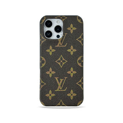 Luxury Leather Monogram Magnetic iPhone Case（Compatible With Magsafe）-GELV056