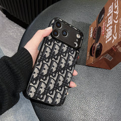 Leather CD iPhone Case With Lens Protection For iPhone 17 Series Black-QBS251023