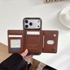 Leather Monogram iPhone Case With Wallet For iPhone 17 Series-GELV154