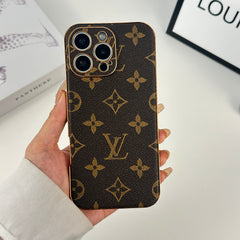 Stylish Leather Monogram iPhone Case -GELV050
