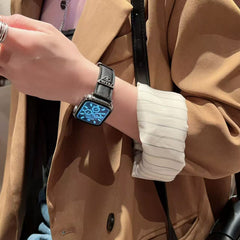 Elegant Leather PR Apple Watch Band Black Printing-GEPR122